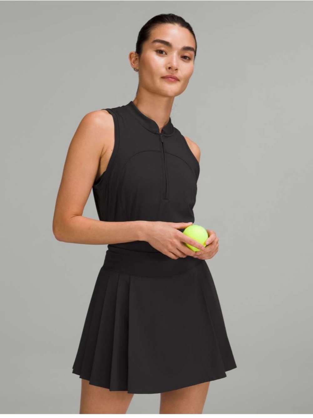 (6) Lululemon Side-Pleat High-Rise Tennis Skirt Black Small Athletic Pickleball